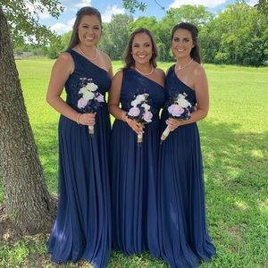 One shoulder navy dress size 2